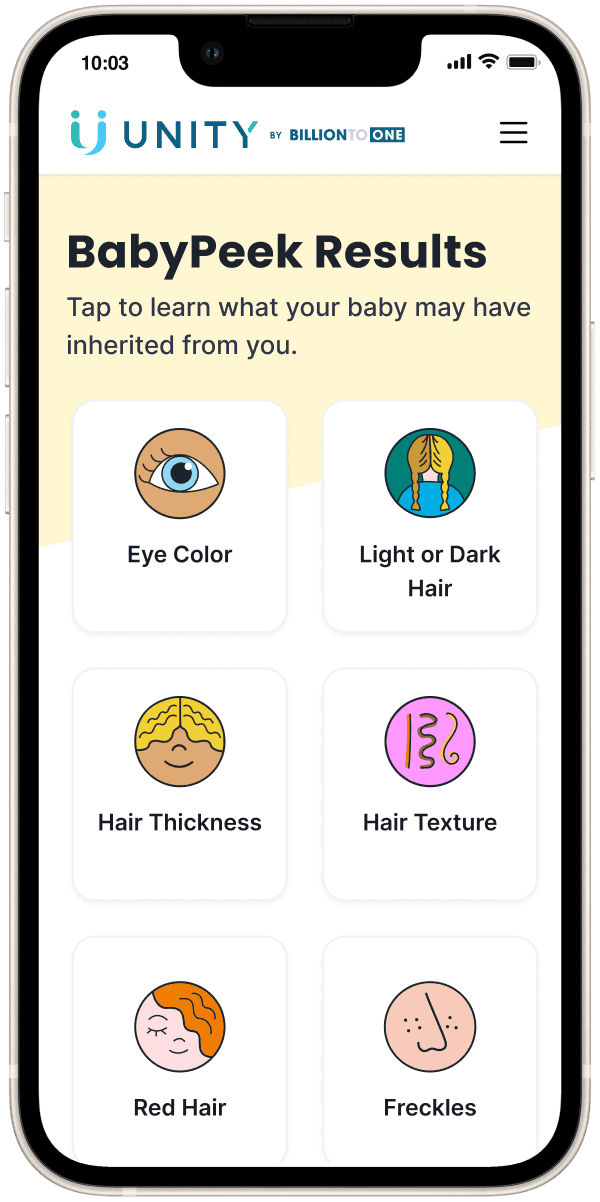 BabyPeek results screen