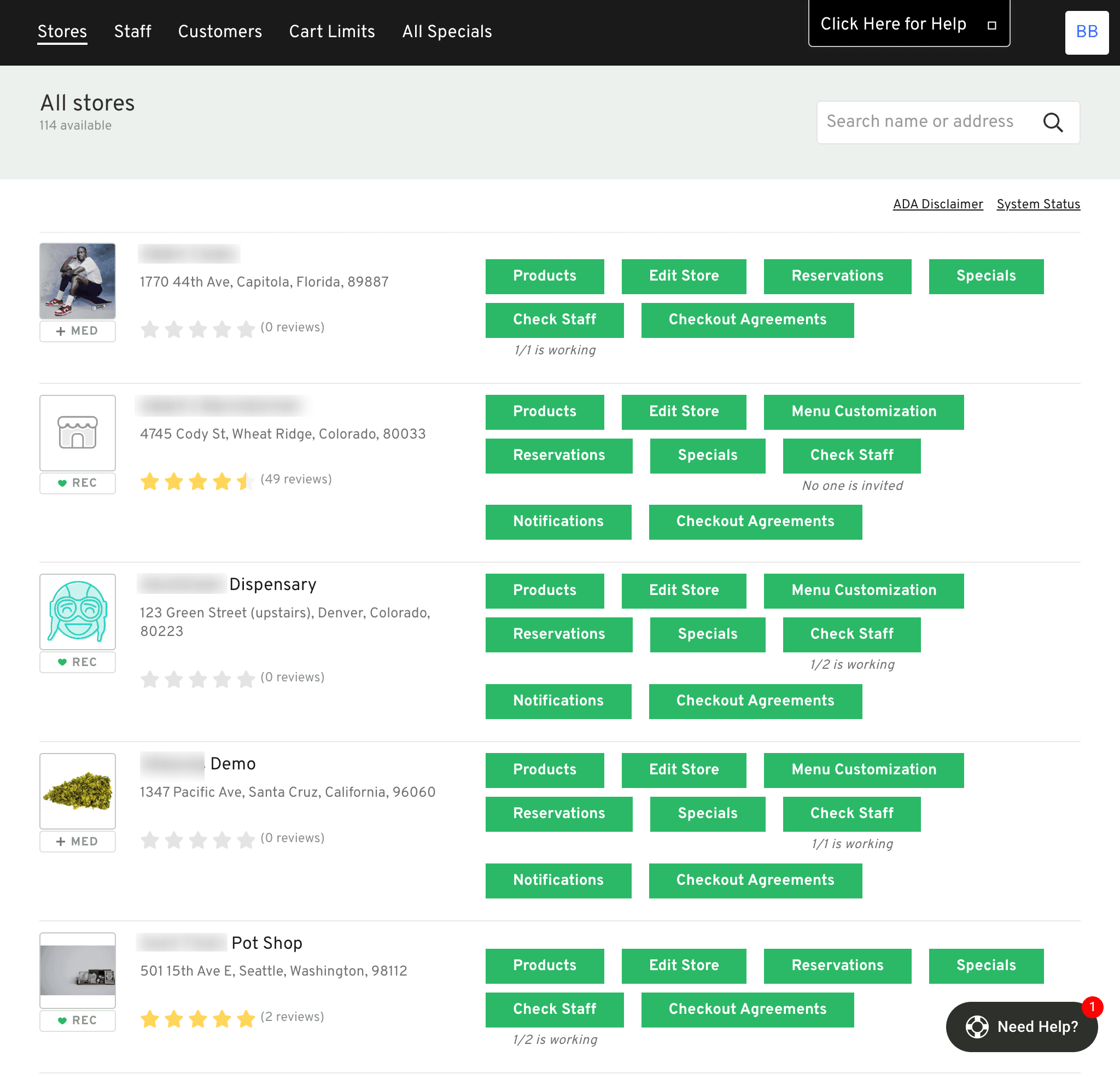 Jane Admin platform before redesign